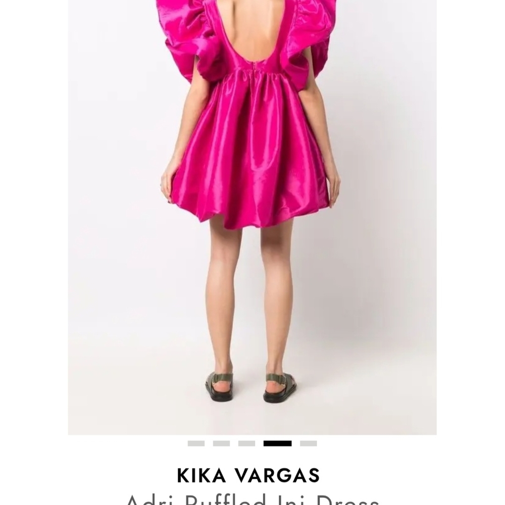 Kika Vargas Fuchsia Mini Dress with Dramatic Sleeves, and Pockets! - Picture 4 of 6